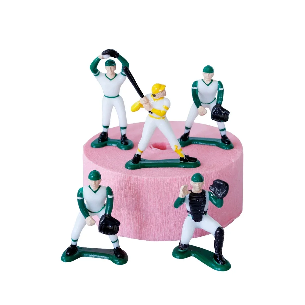 VTG 1981 Wilton Baseball Players Set of 5 Cake Toppers Boys Sport Party Favors